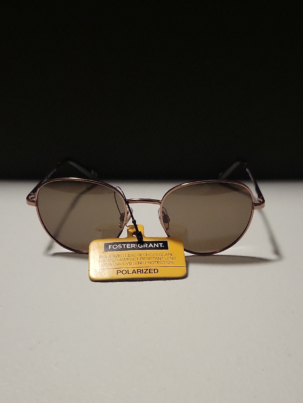 Foster Grant Men’s Polarized Sunglasses - Brown Lenses, Rose Gold Frame